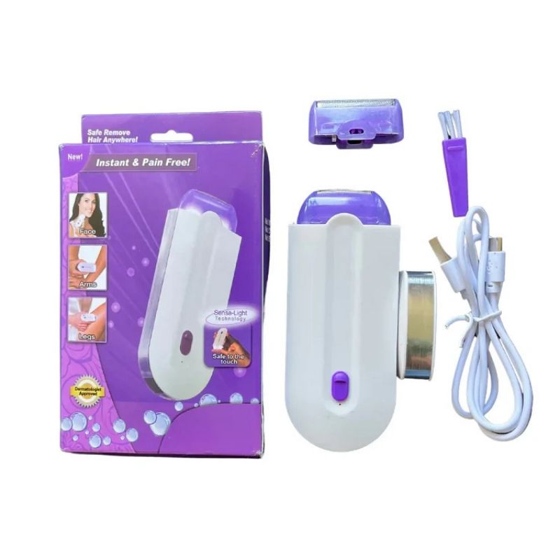 2-in-1 Rechargeable Painless Hair Remover | Finishing Touch Sensa-Light for Face & Body